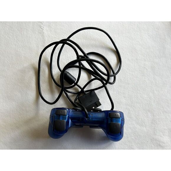 Sony PlayStation 2 PS2 Ocean Blue Clear Controller DualShock 2 SCPH-10010 Tested - Picture 3 of 3